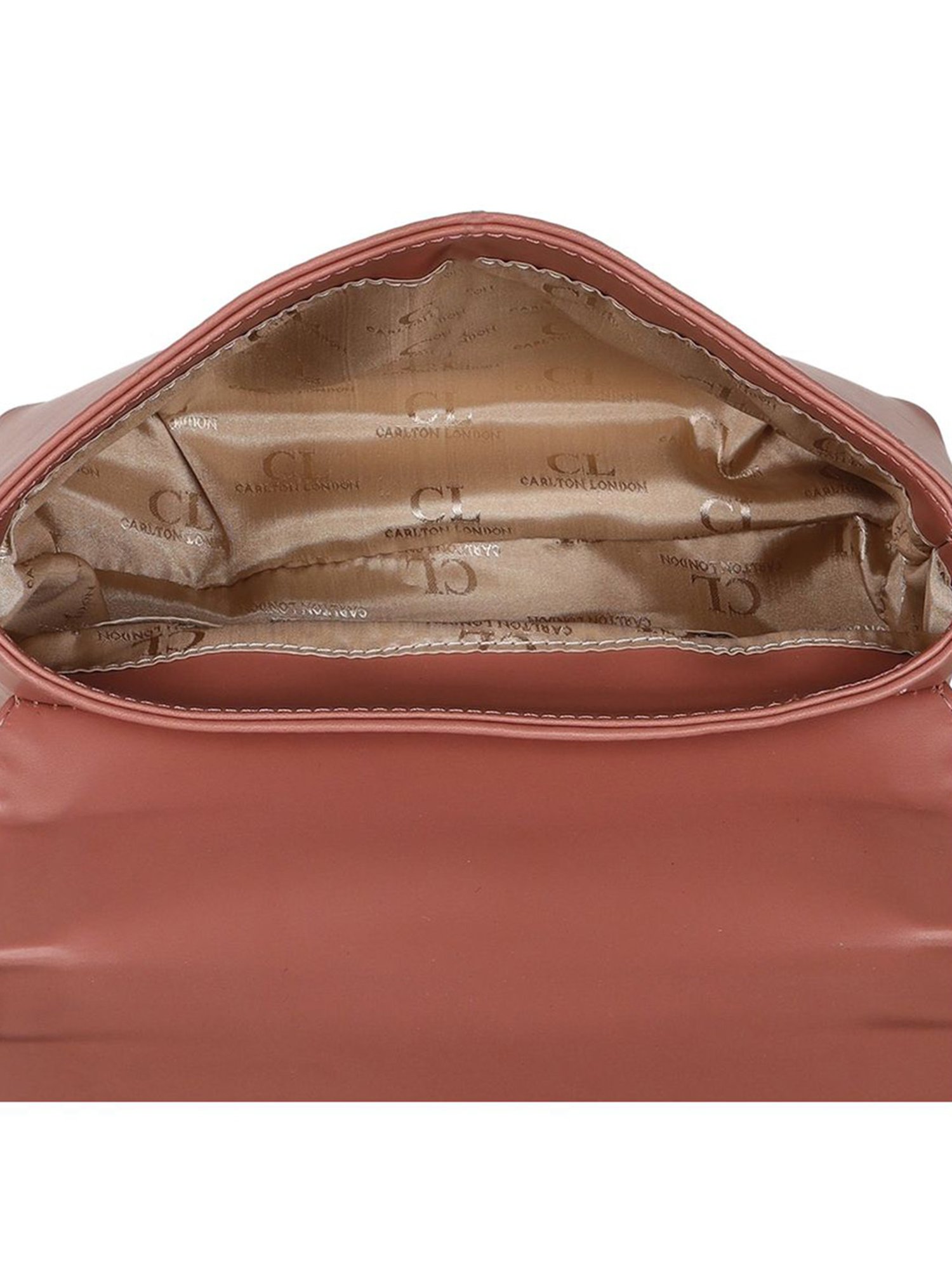 Carlton London Tan Textured Medium Sling Handbag