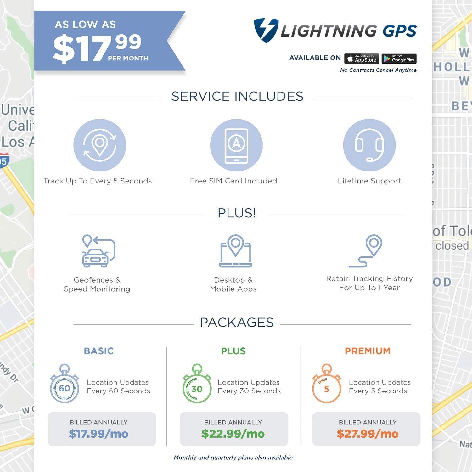 Lightning GPS Asset Locator with Magnetic Case- LTE Real-Time GPS Tracker - Connectivity for Coverage in North America - Covertly Mount on Vehicle, Car, Truck to Track. Subscription Required!