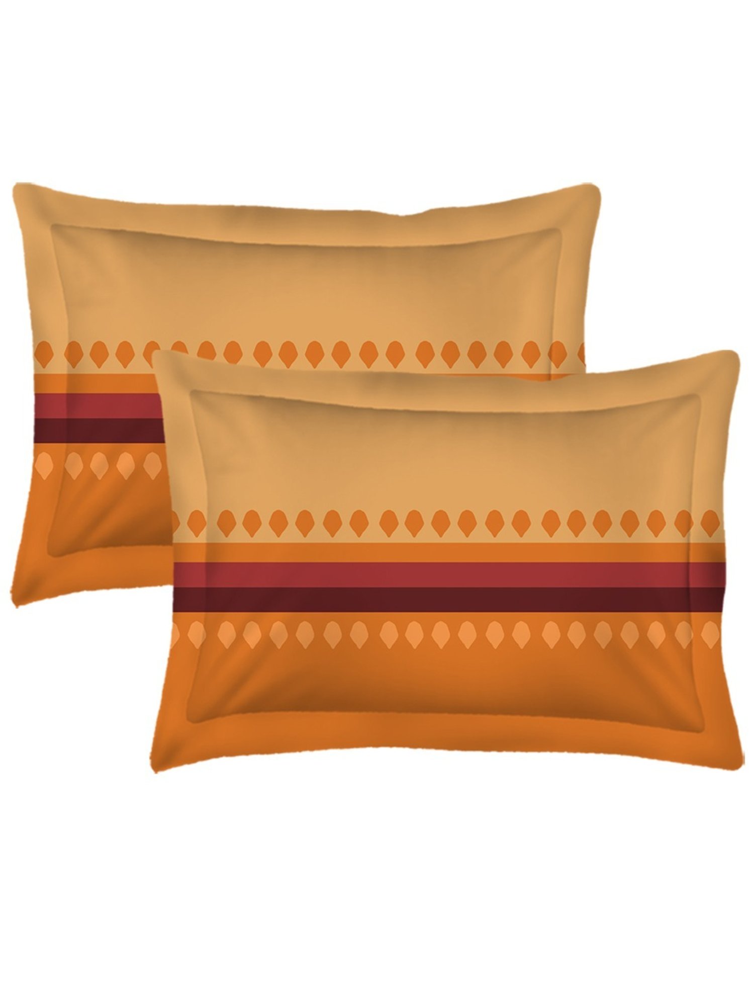 Living Roots Printed Grey 300 TC Cotton Single Diwan - Set of 8