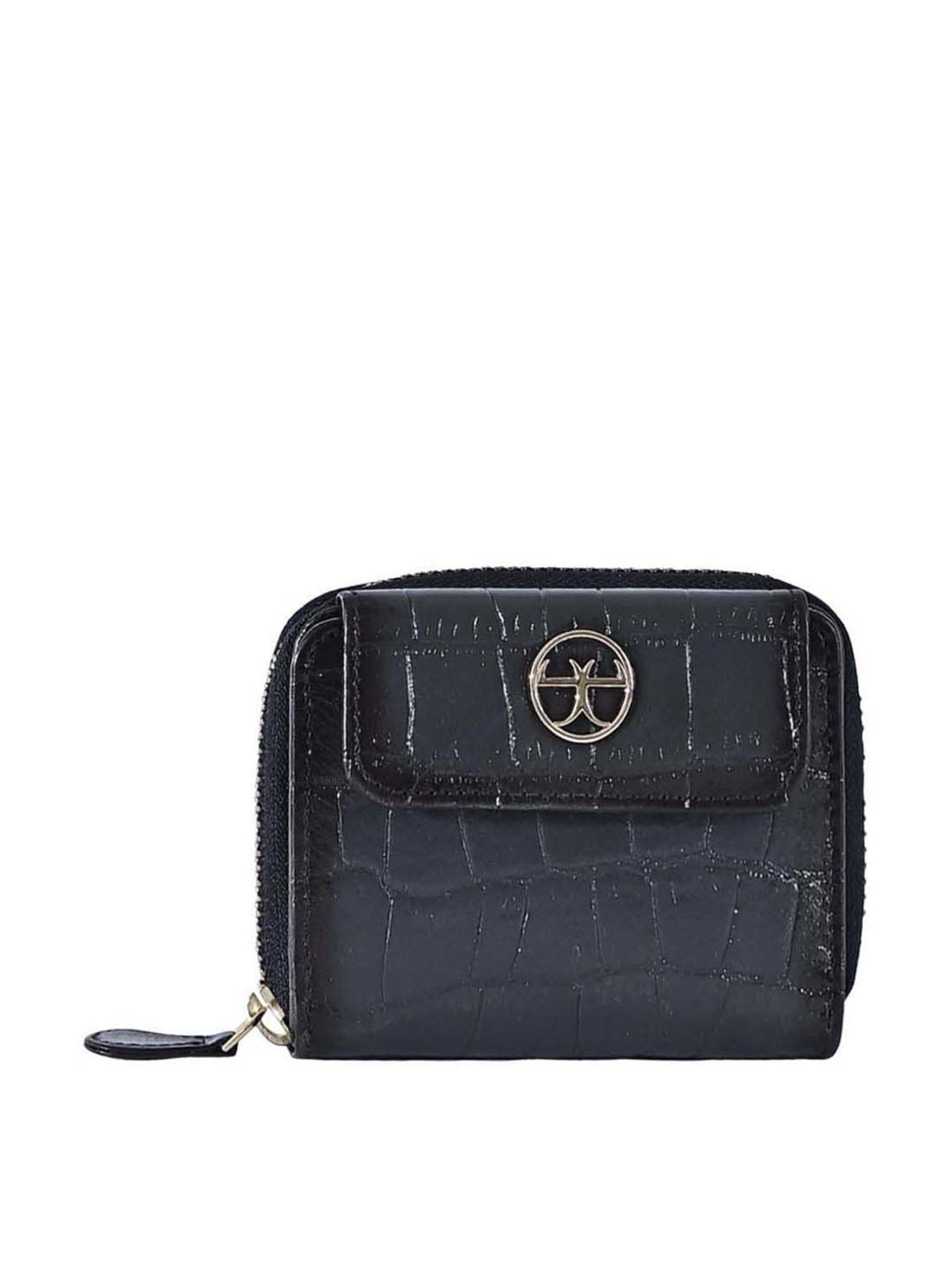 Eske Eva Navy Textured Tri-Fold Wallet for Women