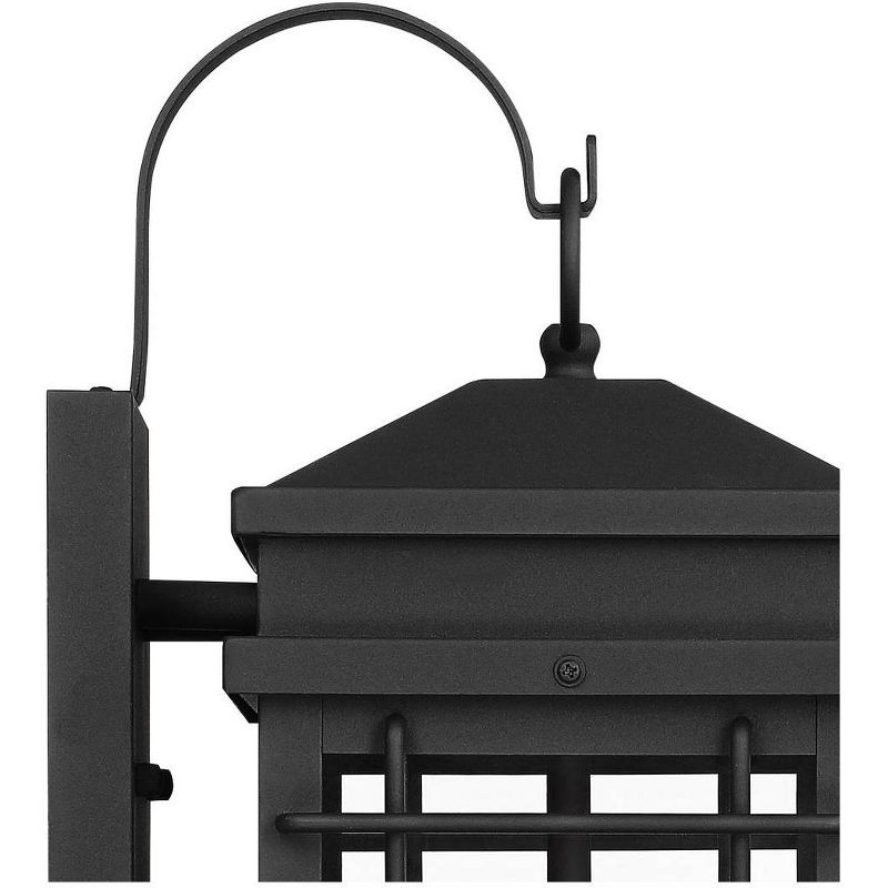 John Timberland Outdoor Wall Light Fixture Textured Black Steel 17" Clear Glass Lantern for Exterior House Porch Patio Deck