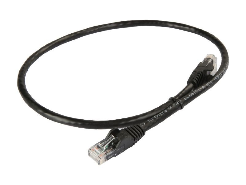 StarTech.com Cat6 Patch Cable - 2 ft. - Black Ethernet Cable - Snagless RJ45 Cable - Ethernet Cord - Cat 6 Cable - 2 ft.