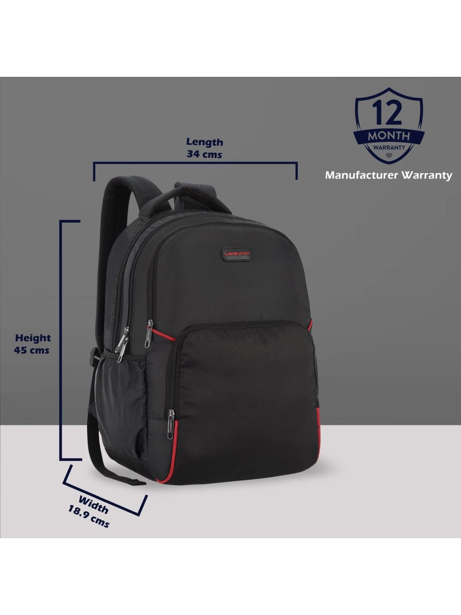 LAVIE SPORT Business M Black 33 Ltrs Large Laptop Backpack