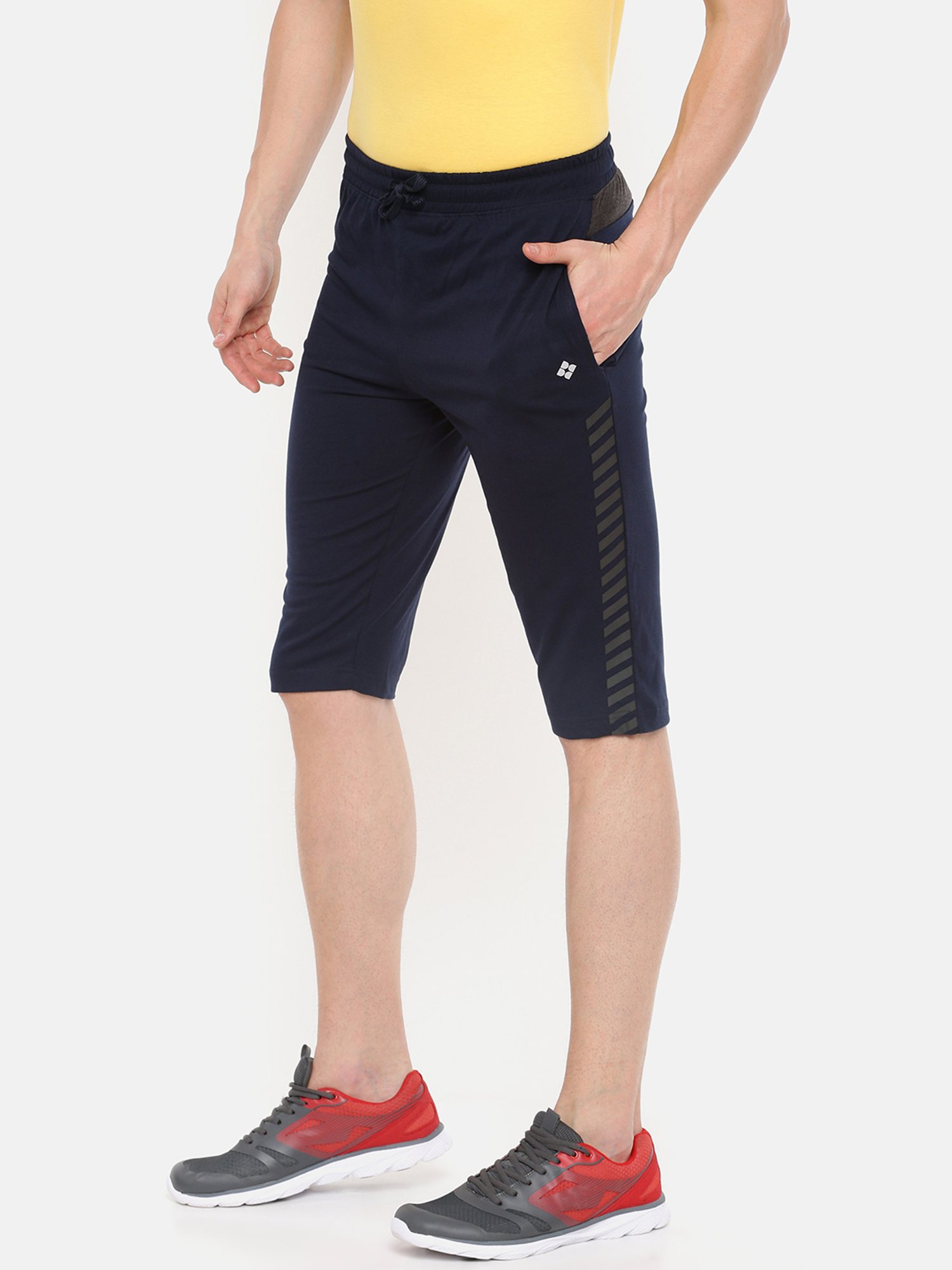 Dollar Navy Cotton Regular Fit Printed Shorts