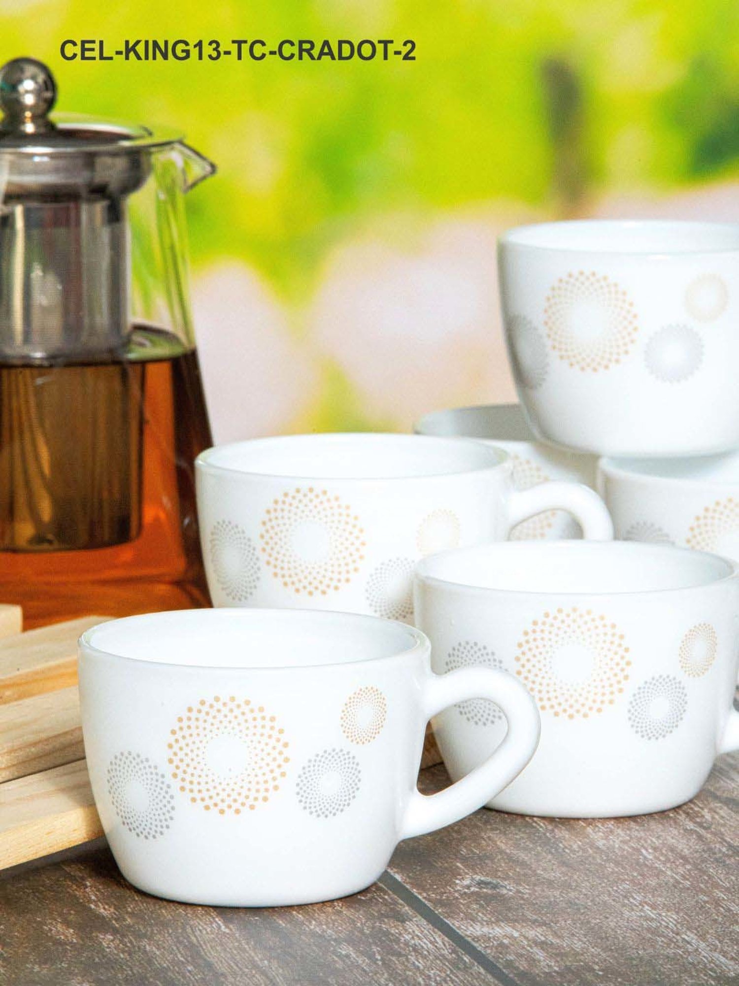 Cello Multicolor Glass Coffee Mug (0.13 L) - Set of 12