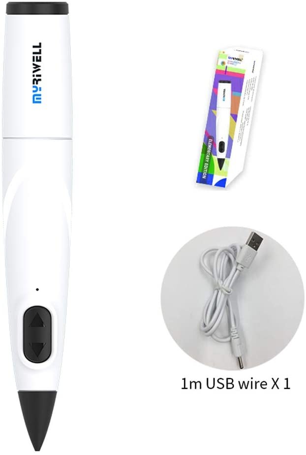 3D Pen Professional Creative 3D Printing Pen with 10 Colors Filaments 3D Drawing Craft Pen Holiday Christmas Toys/Gifts for Kids, White