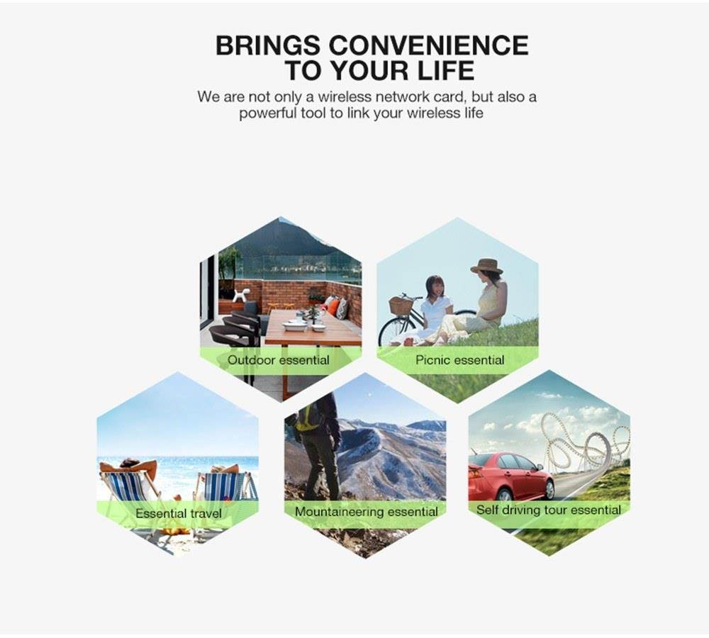 W97-2DB 1200Mbps WIFI 2.4G and 5.8G Intelligence Dual Band AC Wireless Network Card Adapter with BT 4.1