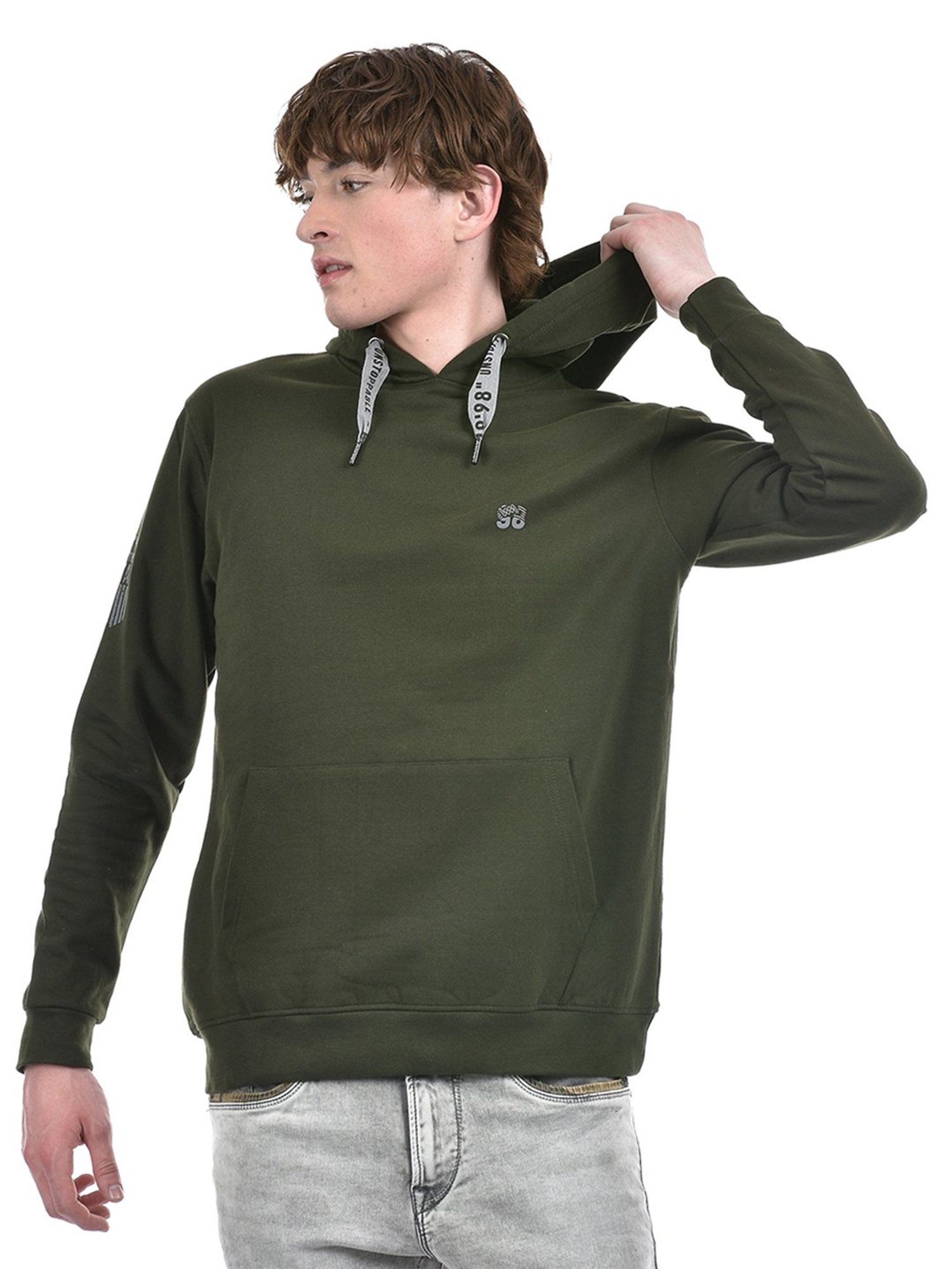Lawman Pg3 Green Regular Fit Hooded Sweatshirt