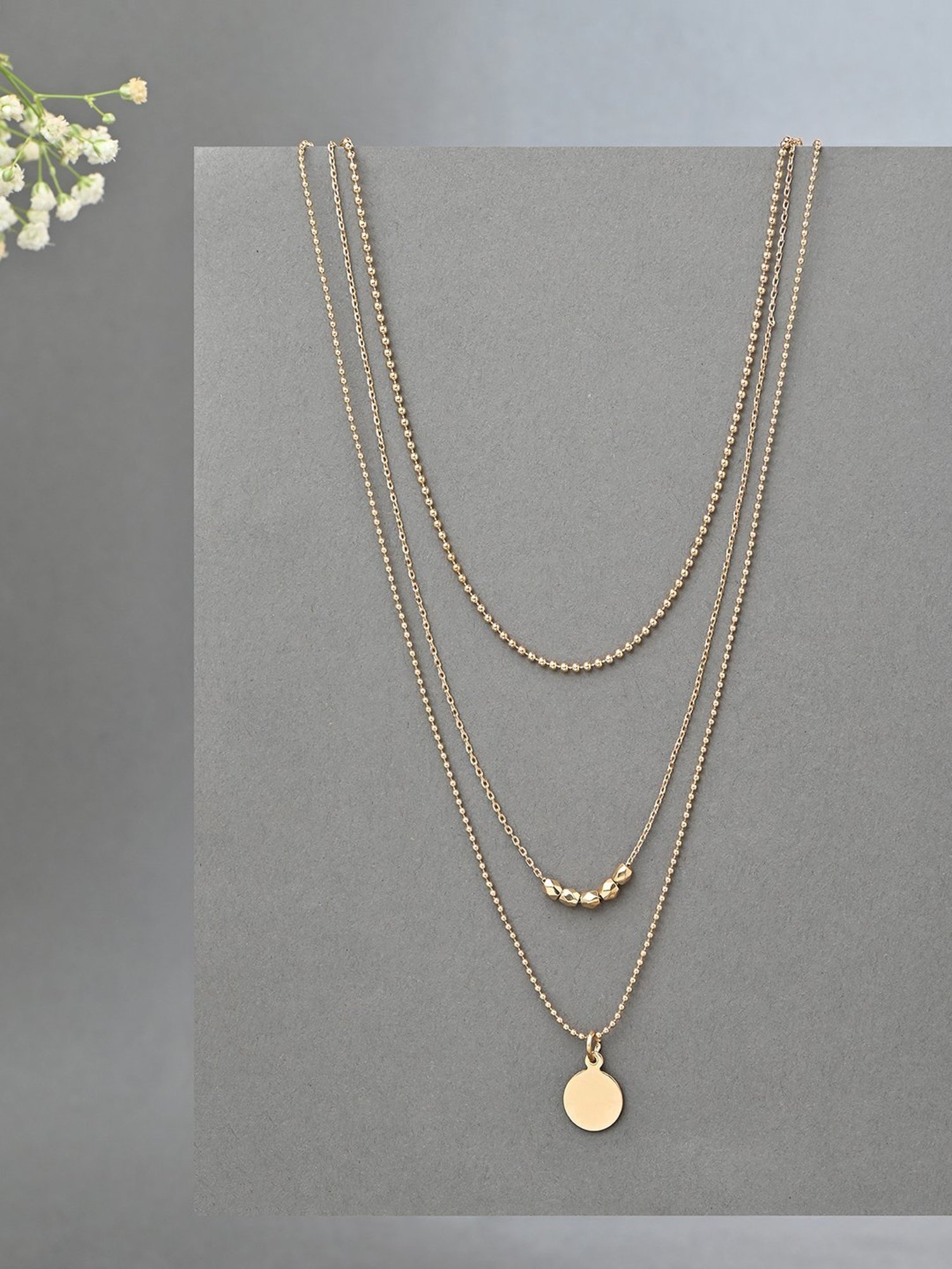 ToniQ Gold Plated Layered Necklace for Women