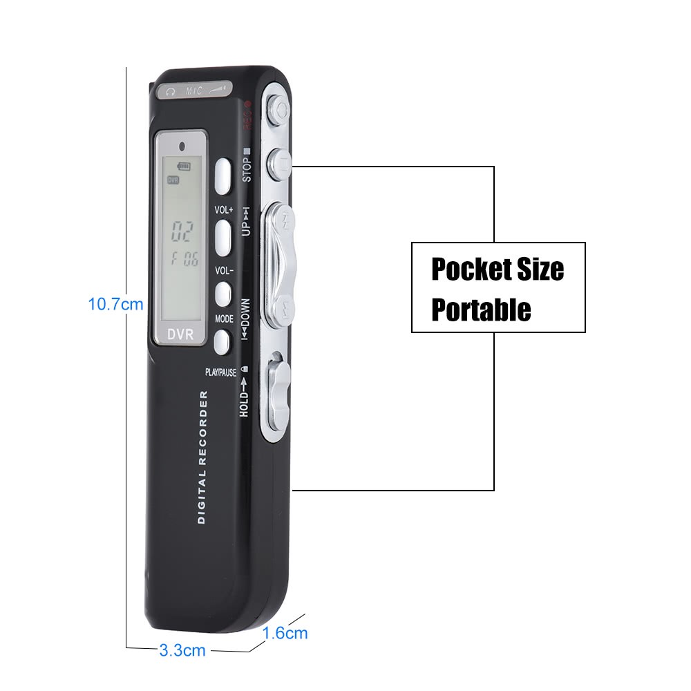 SK-010 8GB Digital Audio Voice Phone Recorder Dictaphone MP3 Music Player Voice Activate VAR A-B Repeating Loop