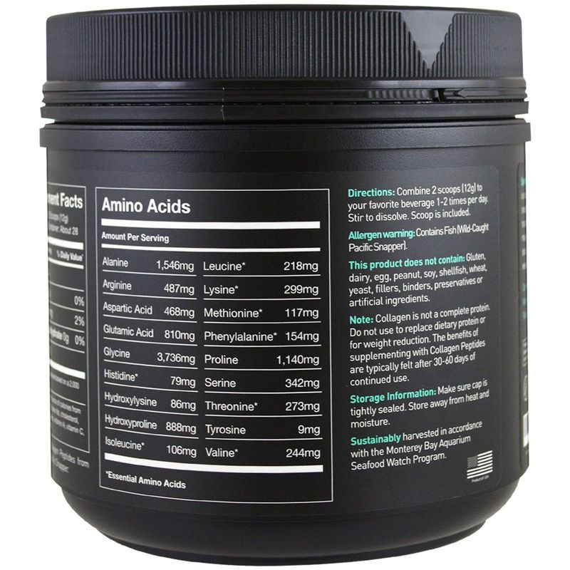 Sports Research Marine Collagen Peptides, Unflavored, 12 oz (340 g), Dietary Supplements