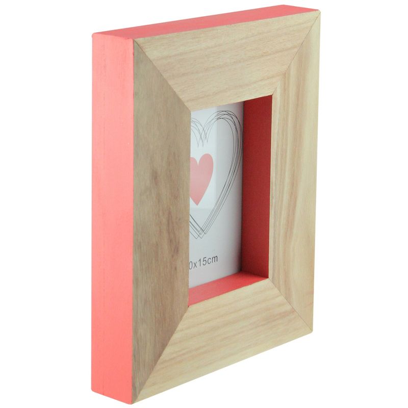 Kaemingk 10" Basic Luxury Wood Picture Frame with Accented Edges - Brown/Pink