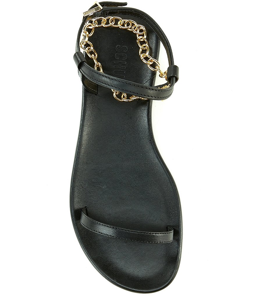 Schutz Celyna Leather Chain Detail Sandals