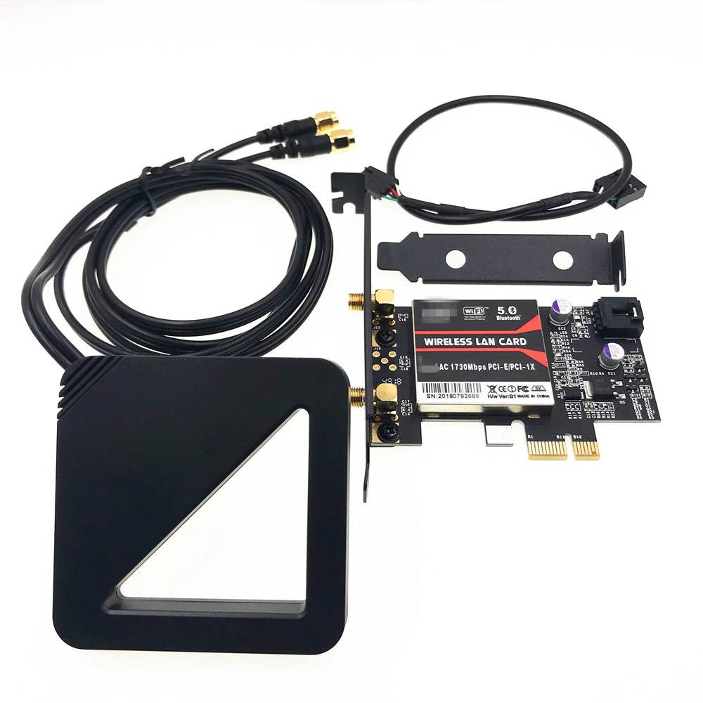 With external antenna 1730Mbps Chipset Intel 9260NGW MU-MIMO Bluetooth 5.0 PCI-E PCIe 1x X1 Desktop Card