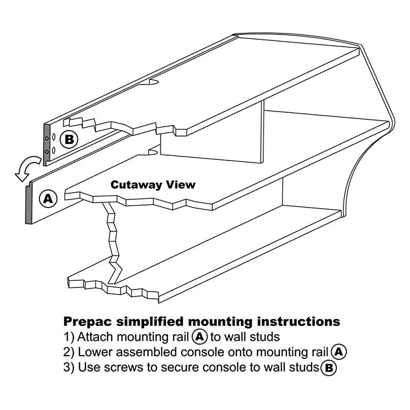Altus Wall Mounted AudioVideo Console 485W x 1675H x 16D Black