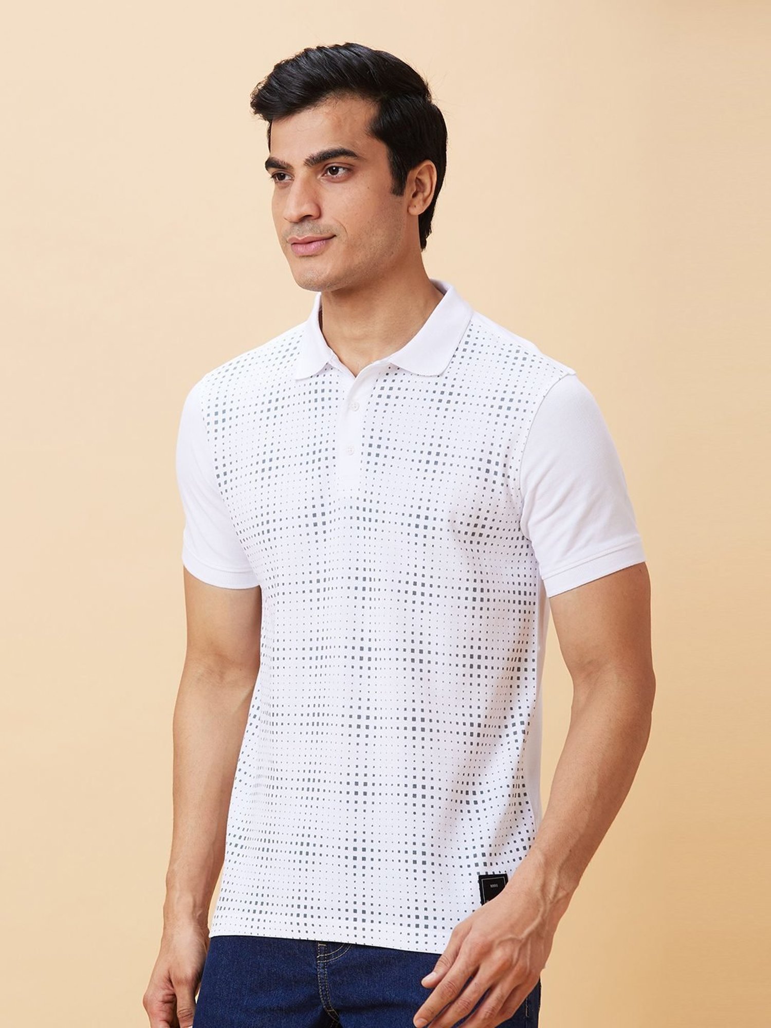 Being Human White Regular Fit Printed Polo T-Shirt