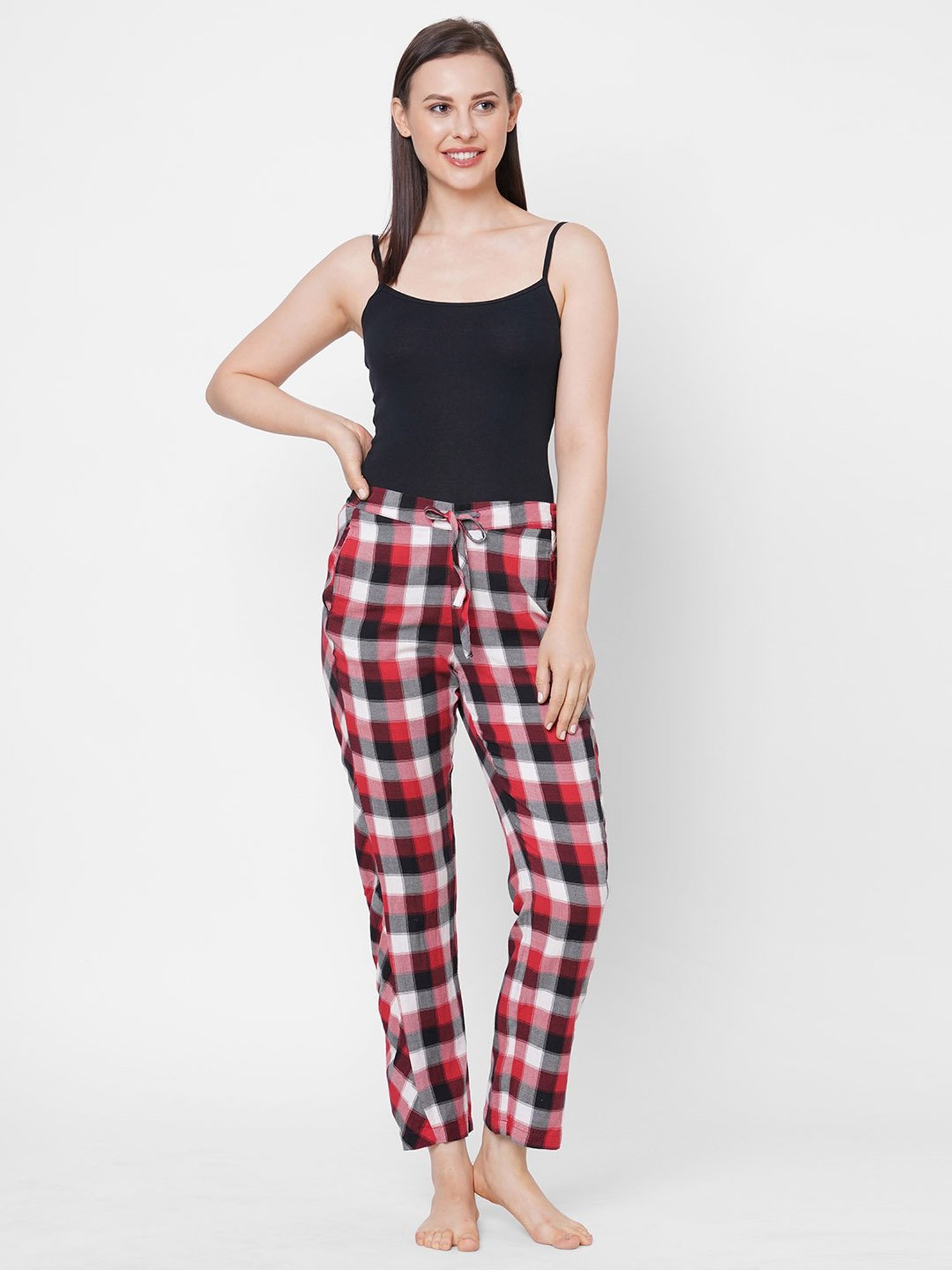 Mystere Paris Red & Black Checks Pyjamas