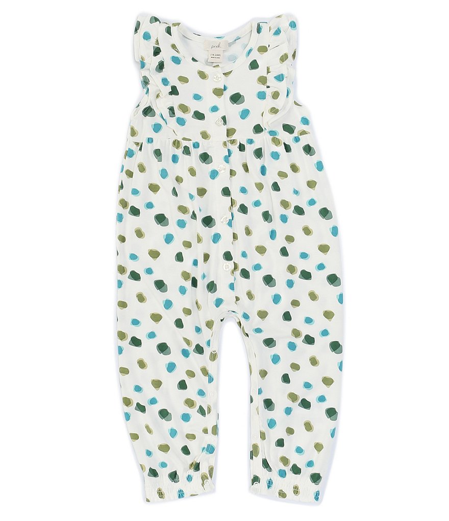 Peek Baby Girls 3-24 Months Flutter-Sleeve Dotted Coverall