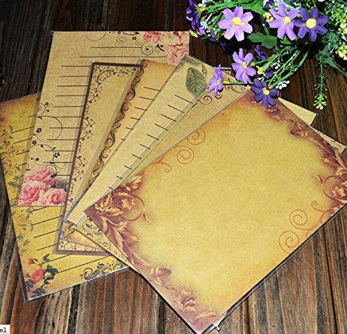 IMagicoo 64 Vintage Retro Cute Design Writing Stationery Paper Pad Letter Set (Kraft)