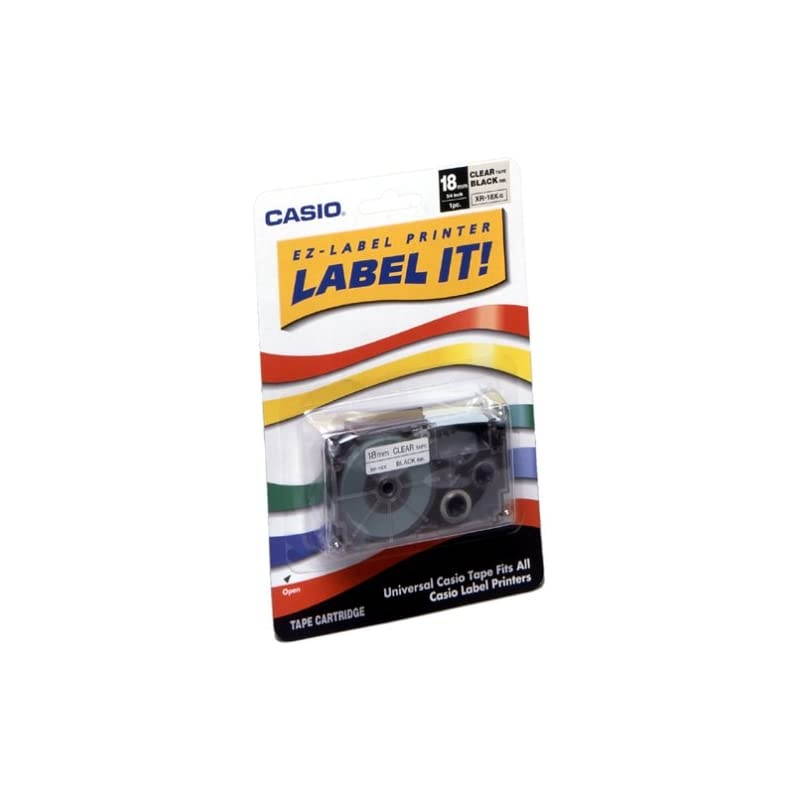 XR18X2S 18mm Labelling Tape Black on Clear