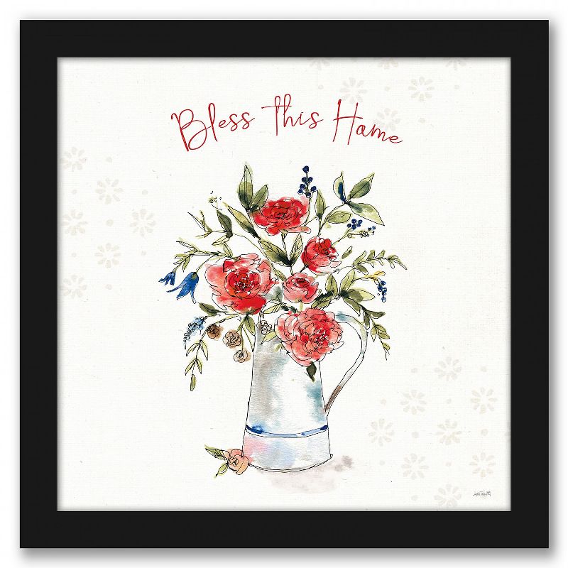 Americanflat Bless This Home Bouquet - Set of 2 Framed Prints by Wild Apple