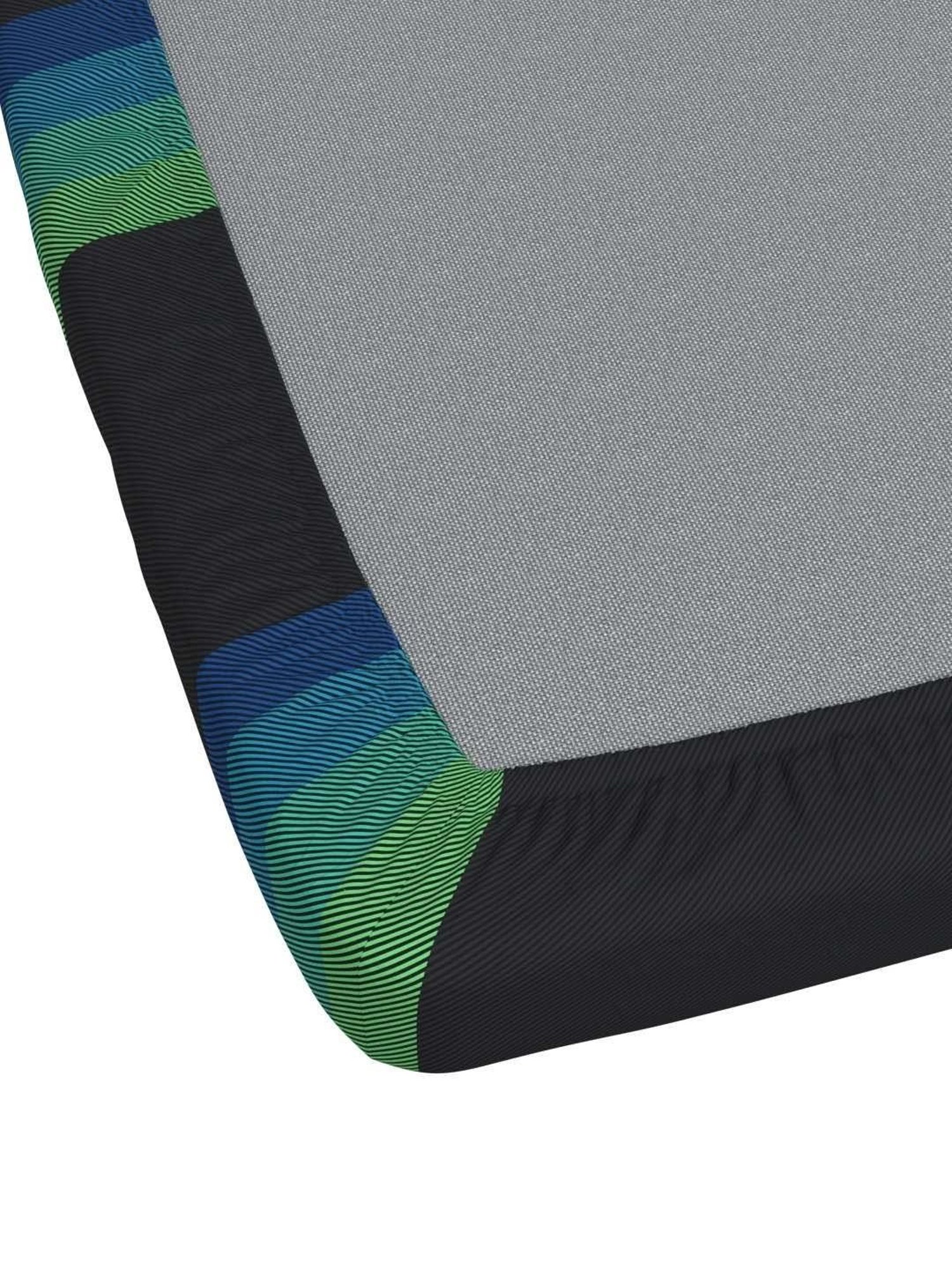 NAUTICA Pacific Coast Black & Blue Cotton 160 TC King Fitted Bedsheet with 2 Pillow Cover