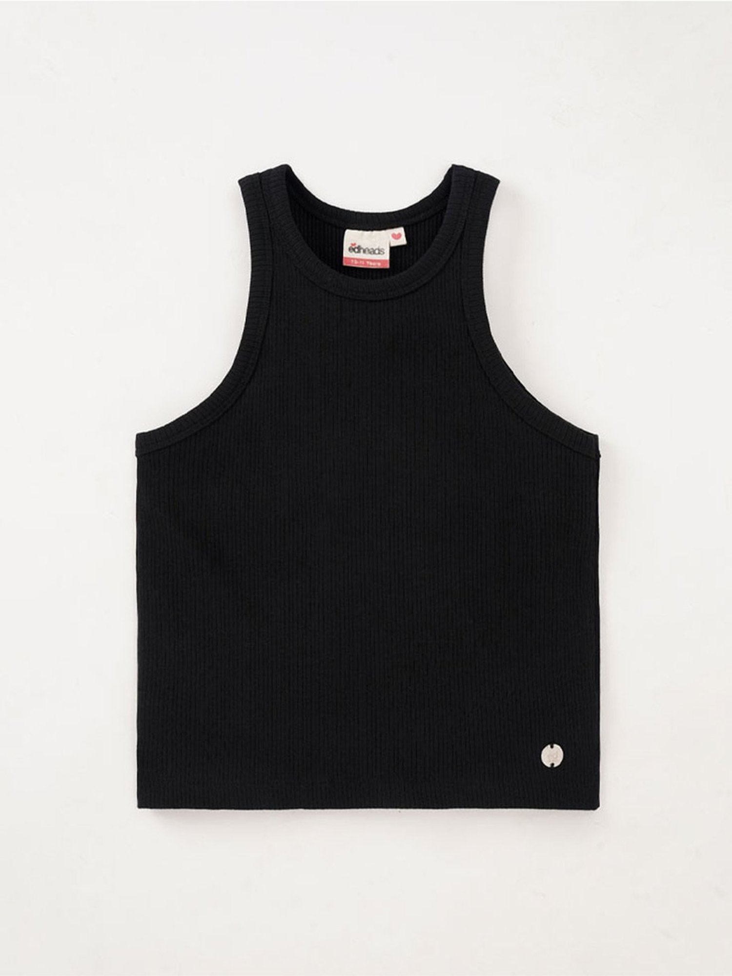 Edheads Kids Black Cotton Regular Fit Tank T-Shirt