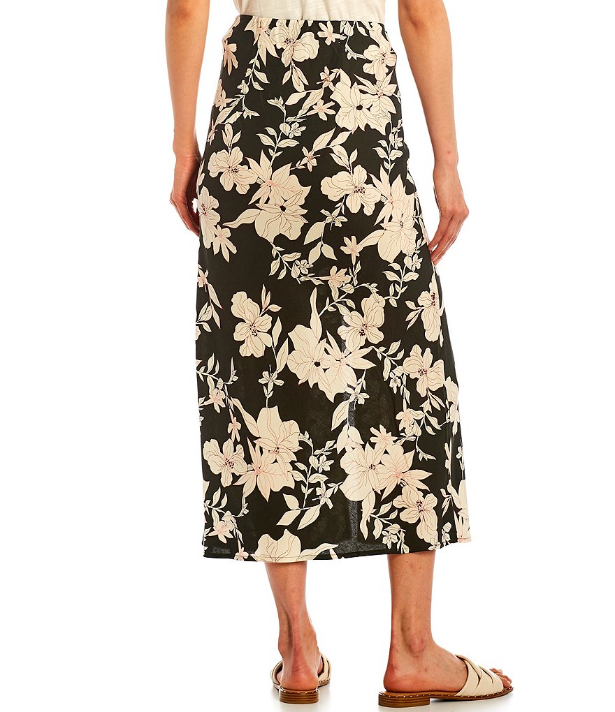 A Loves A Distress Hem High Rise Stretch Denim Skirt