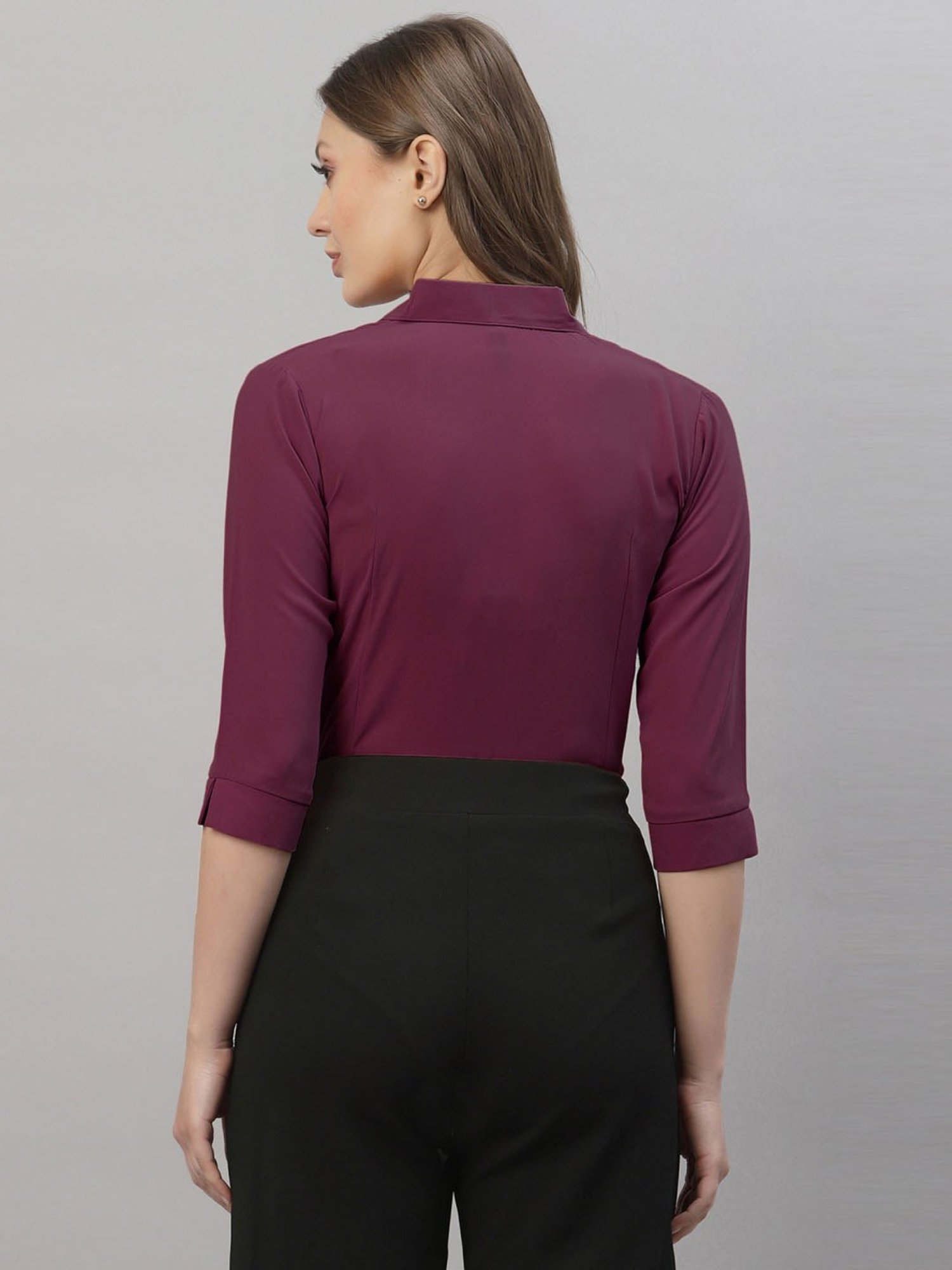 SELVIA Wine Regular Fit Formal Shirt