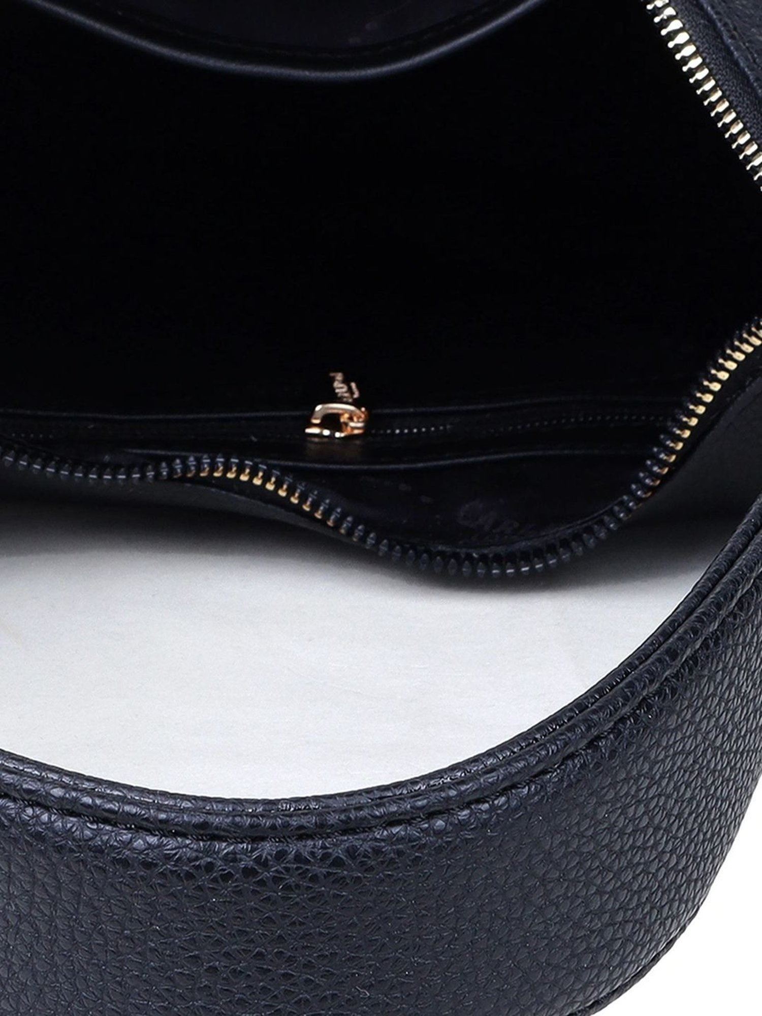 Carlton London Black Textured Large Hobo Handbag