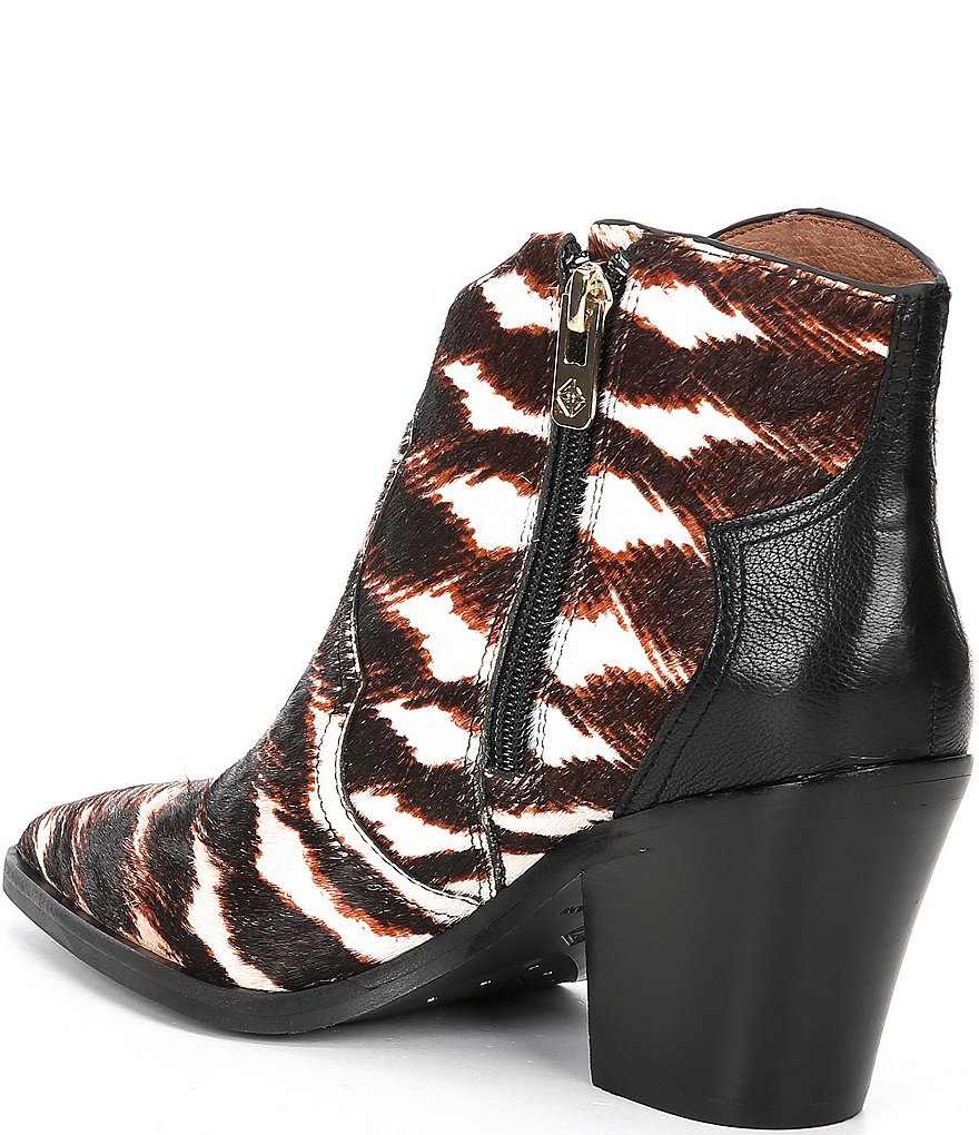 Antonio Melani Paytton Printed Haircalf Block Heel Western Booties