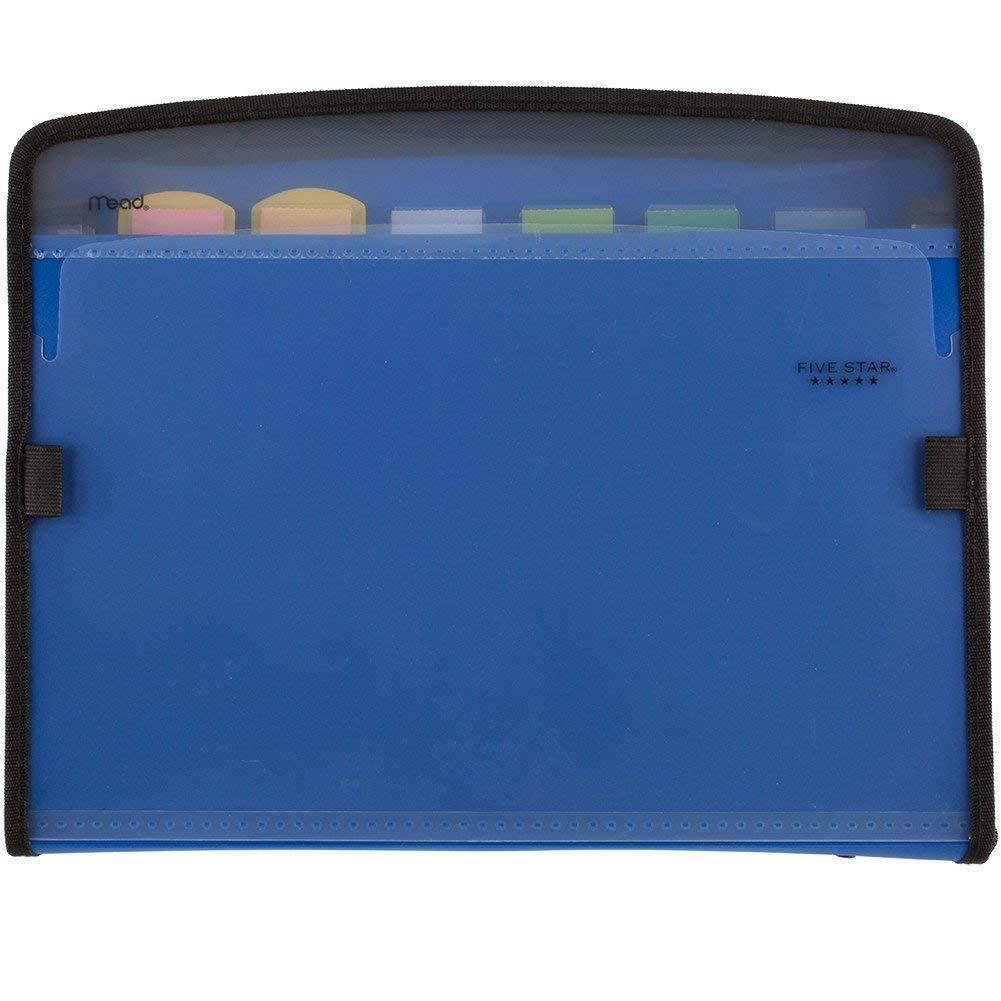Five Star Expanding File, 7-Pocket Expandable Folder, Zipper Closure, Customizable, Blue (72711)