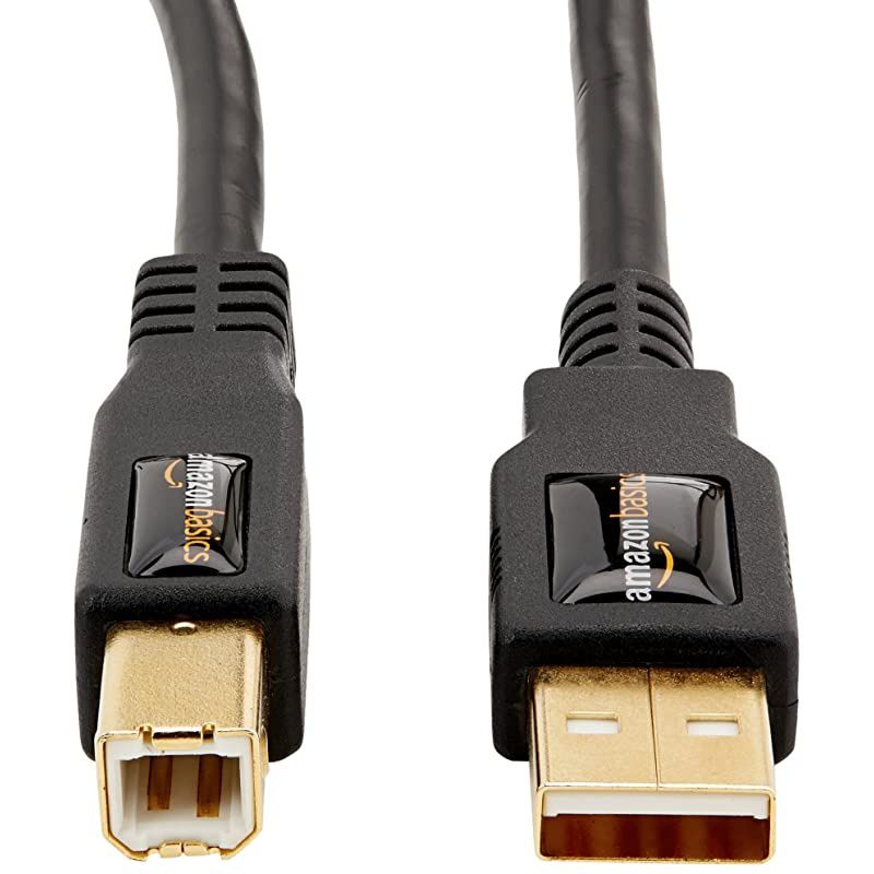 USB 20 Printer Cable AMale to BMale Cord 10 Feet 3 Meters