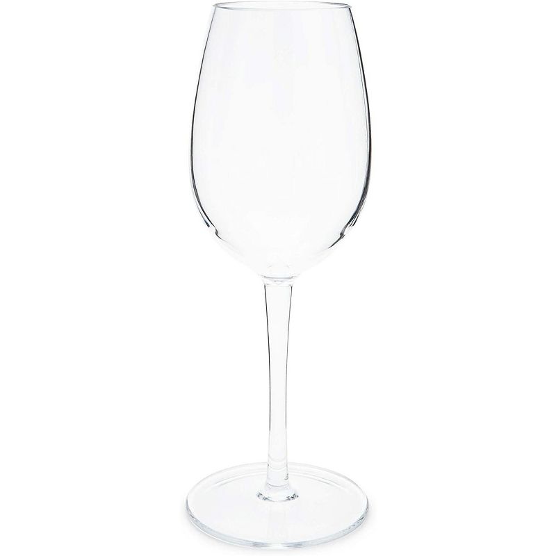 Juvale 6 Pack Unbreakable Outdoor Clear Wine Glasses Cup Set with Stems (12.5 oz)