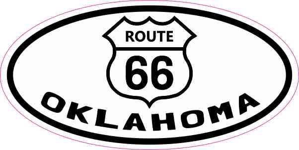 StickerTalk Oval Route 66 Oklahoma Vinyl Sticker, 4 inches by 2 inches
