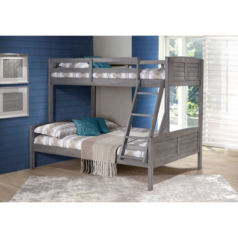 Twin/Full Louver Bunk Bed Antique Gray - Donco Kids