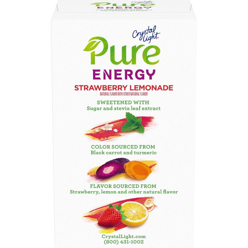 Crystal Light Pure Strawberry Lemonade Energy Mix - 6pk/1.8oz
