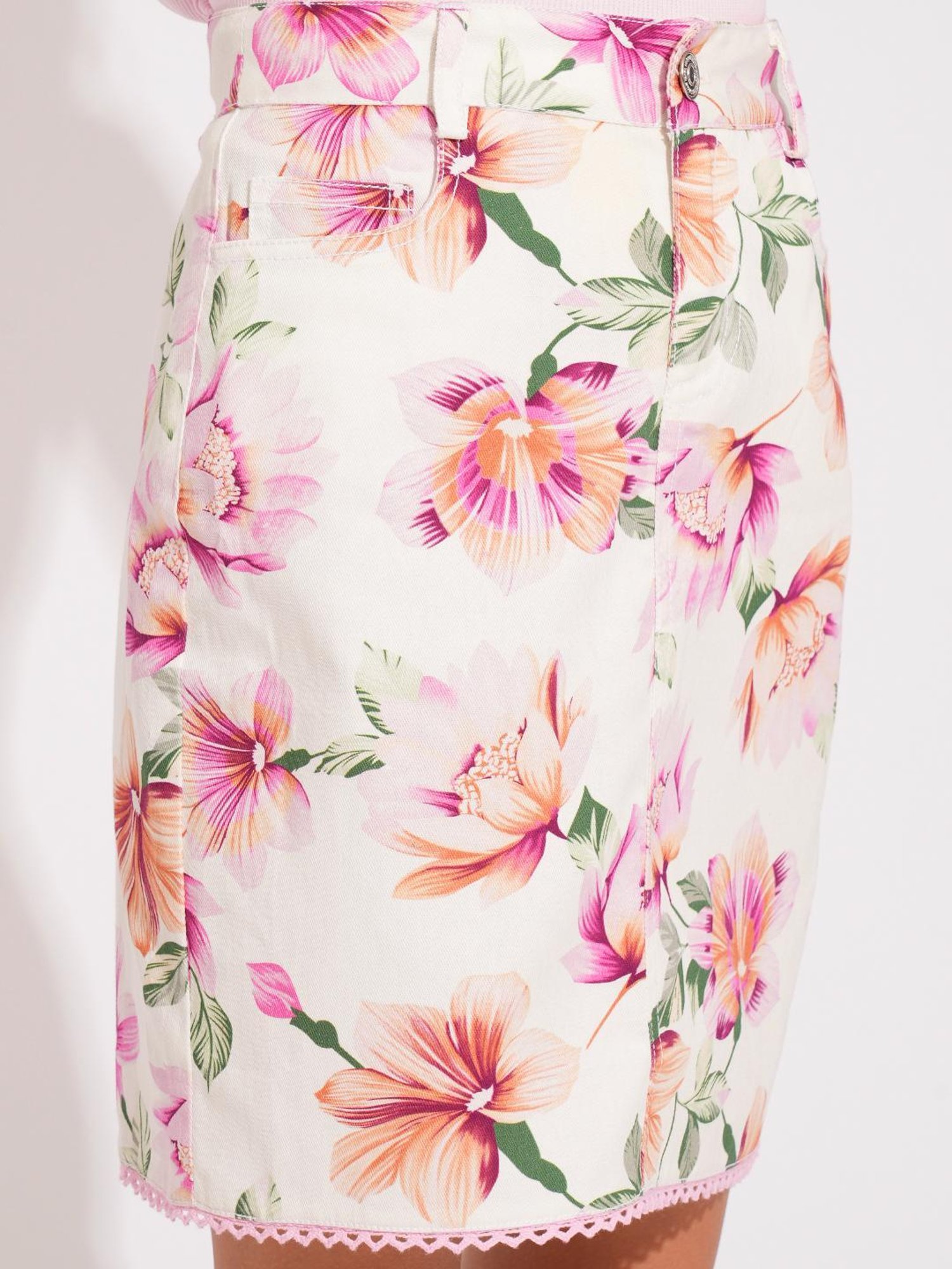 VERO MODA GIRL Kids Cloud Dancer Floral Print Skirt