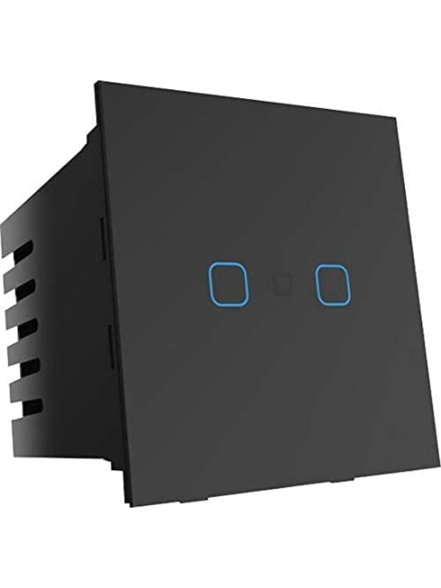 Teqooz 16Amp 2-Switch Smart Wi-Fi plus Bluetooth Touch Switch (Black)