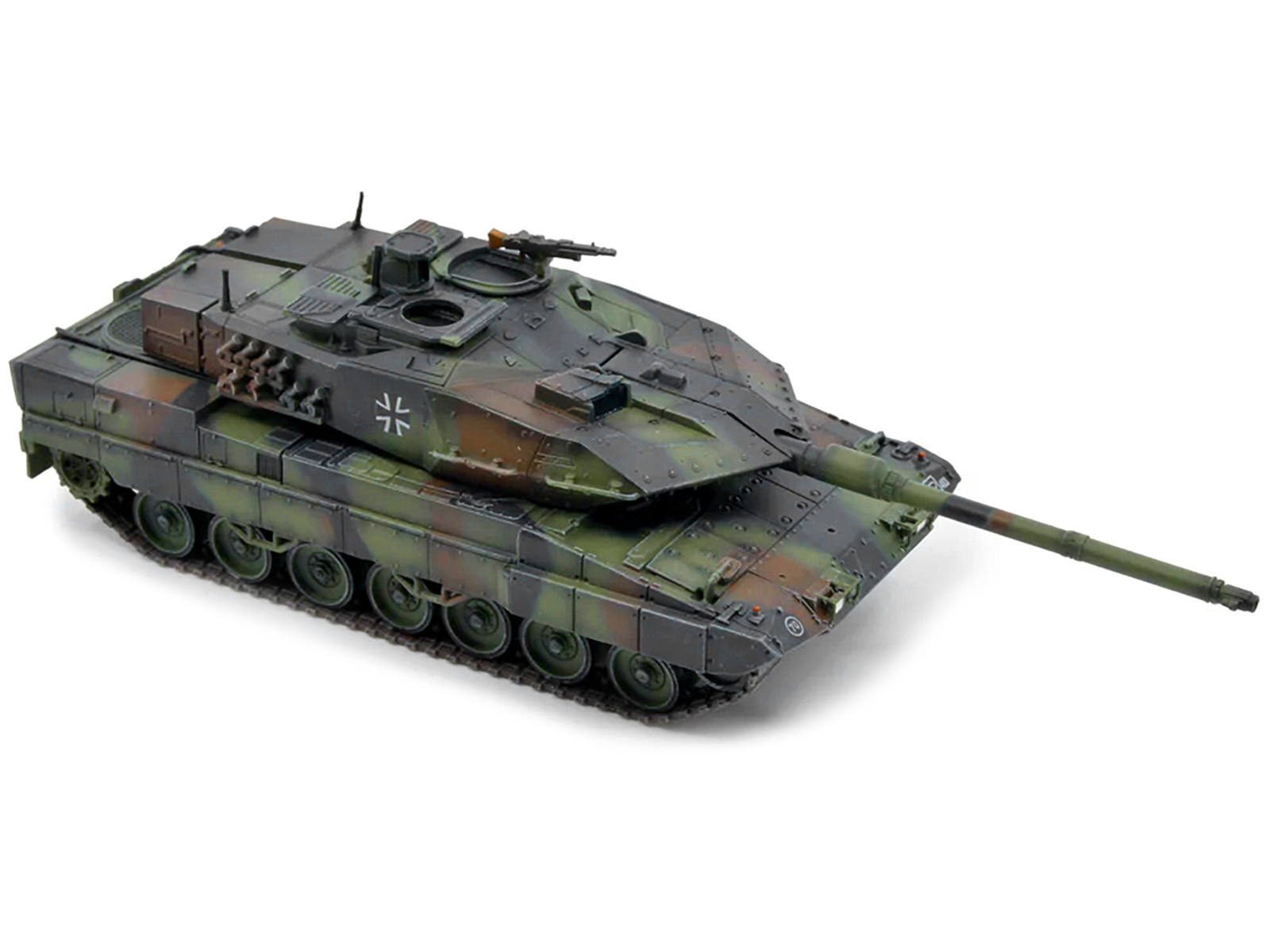 German Kampfpanzer Leopard 2A6EX Main Battle Tank Woodland Camouflage 1/72 Diecast Model by Panzerkampf
