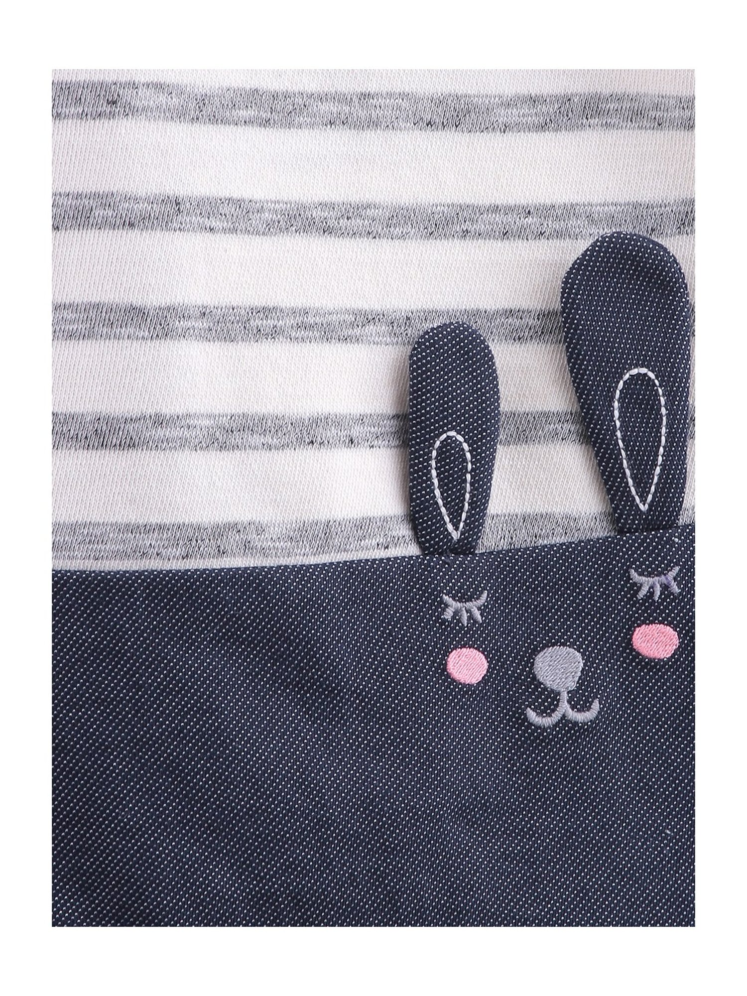 Beebay Kids Off White Cotton Striped Dress