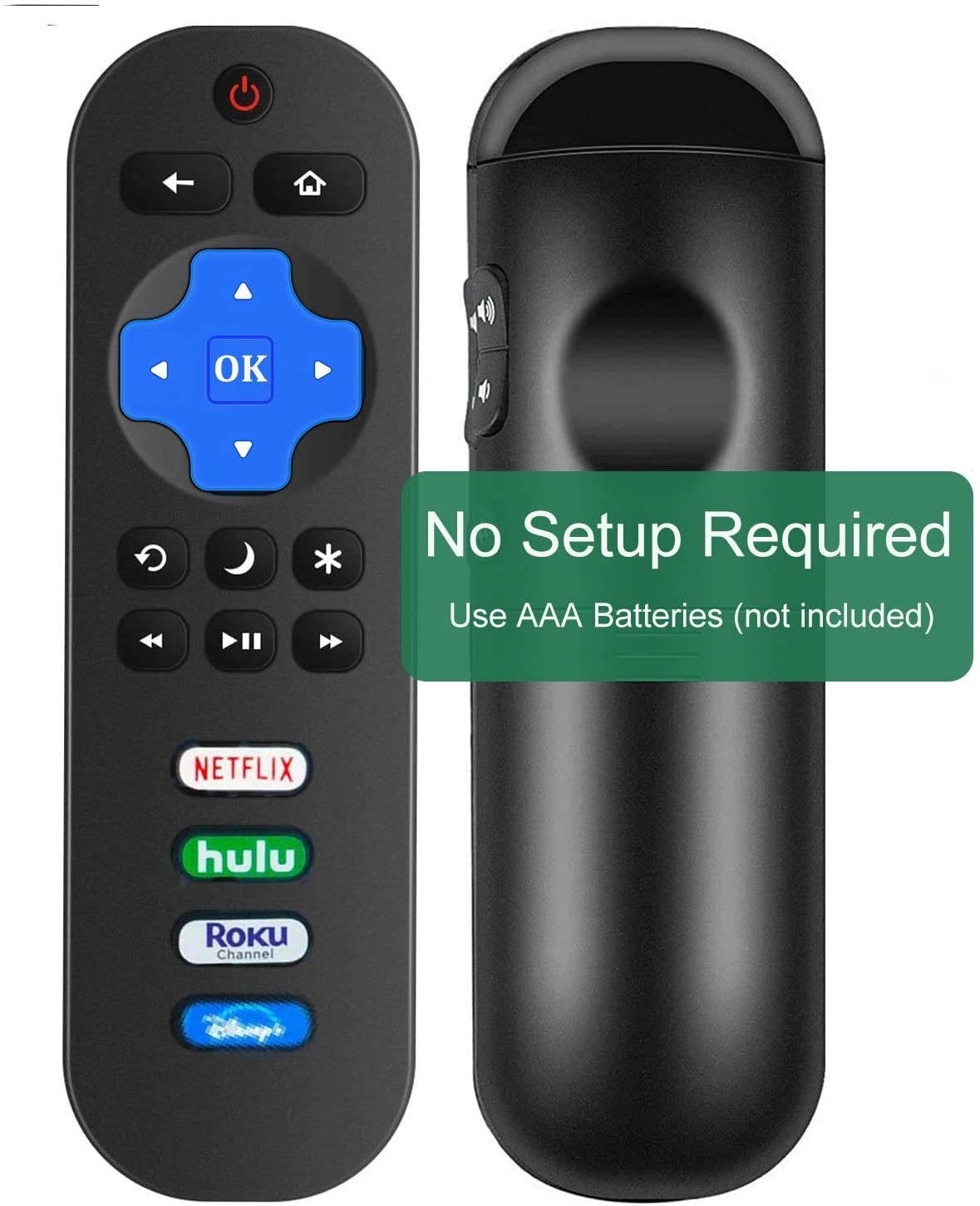 Motiexic Replacement RC280 RC282 Remote Compatible with TCL Roku Smart LED TV with Buttons Netflix, HULU, ROKU-Channel, Disney+ (No Steup Required)