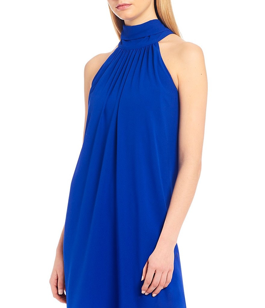 Belle Badgley Mischka Elise Halter Neck Trapeze Dress