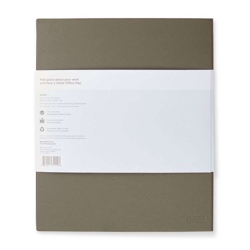 1" 200 sheet Round Ring Binder Chalk - Good Office Day