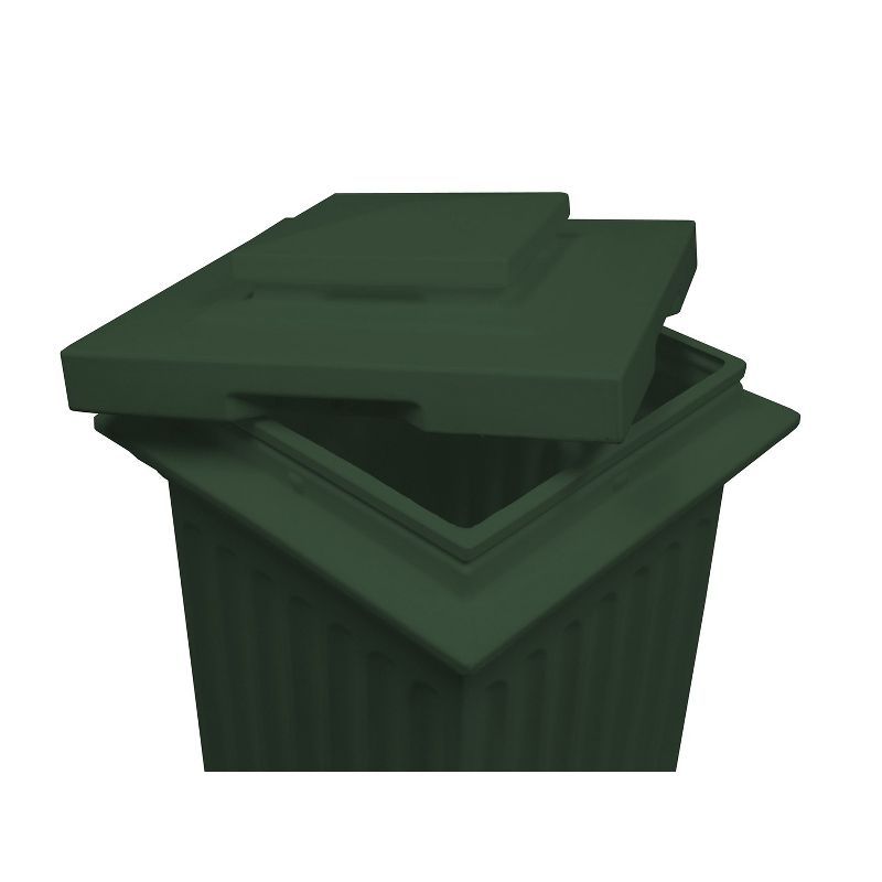 Good Ideas Savannah Outdoor Column 30 Gallon Polyethylene Storage and Waste Bin, Green