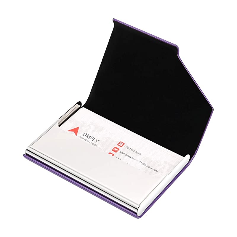 Card Holder, Metal Card Case Pocket, Card Holder for Women & Men, Professional PU Leather Card Holders Name Card Holder Purse Card Case with Magnetic Closure, Black-xbz