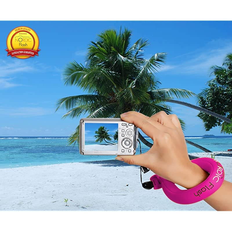 Camera Float 2pack Floating Strap for Underwater GoPro Panasonic Lumix Nikon AW110 Canon D20 D30 Fujifilm Olympus Tough Floats Your Device Pink Green 1 Year Warranty