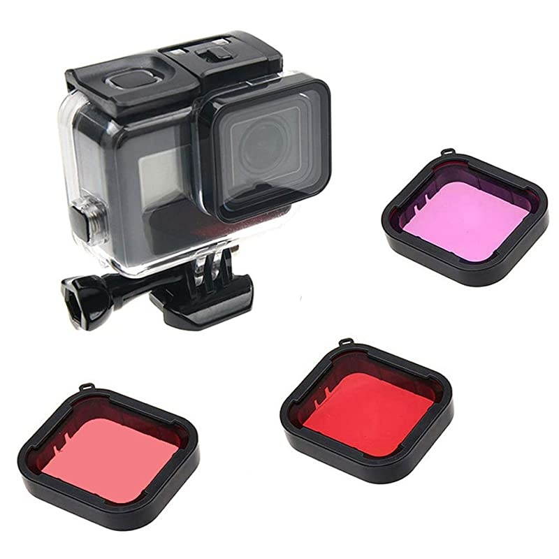 Case for Gopro Hero 7 Hero 6 Hero 5 Hero 2018 Black Accessories, Housing Case Protective Shell with Anti Fog Inserts and Filter Kit Suitable for Underwater Diving Photography 45M