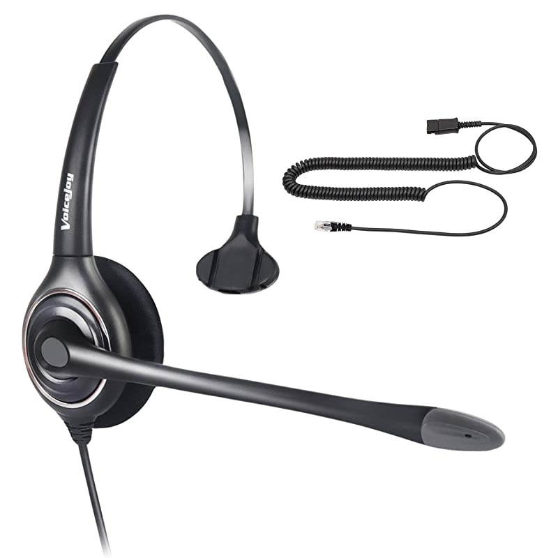 Professional Cisco Headset with Sound Noise Cancellation and RJ9 Quick Disconnect Cord Monaural Call Center Headset ONLY for Cisco Phone Models 8821,7975,7945, 8841 8851 8861 8941 8945 etc
