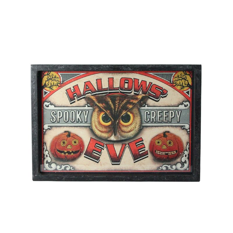 Raz Imports 16" Halloween Rectangular "Hallows' Eve" Framed Wall Art - Black/Red